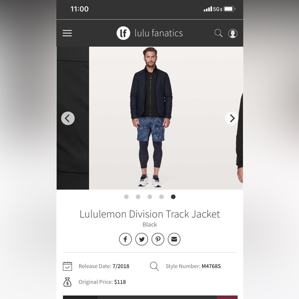 Lululemon division track jacket, medium